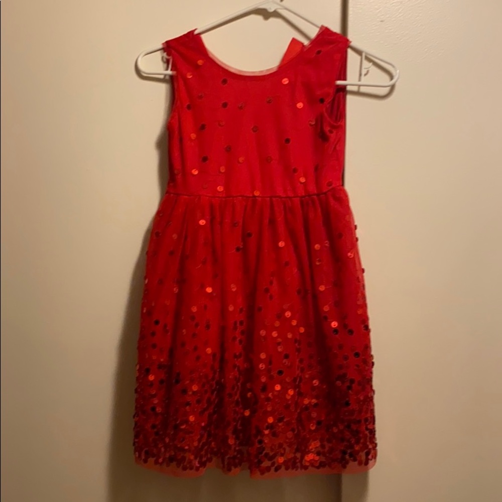 Girls Cat and Jack red sleeveless sequin dress